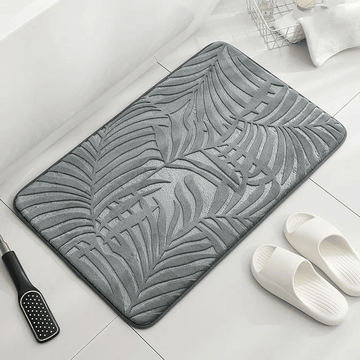 tapis bain palmier gris