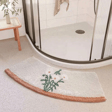 tapis blanc fleur