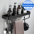 Étagère de douche sans percer porte serviette