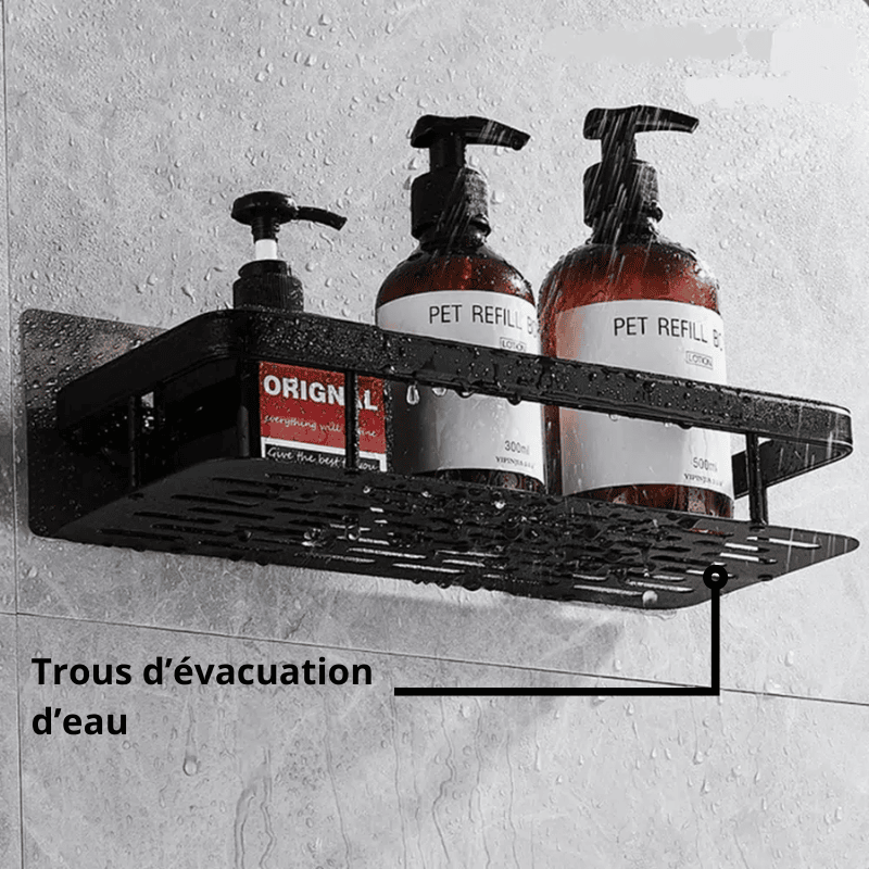 etagere dedouche sans percage trous evacuation eau