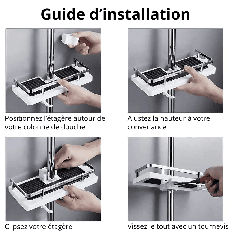 guide installation étagère de douche
