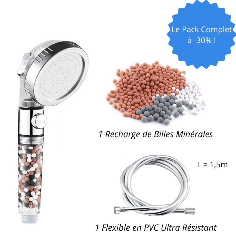 pommeau de douche anti calcaire pack complet