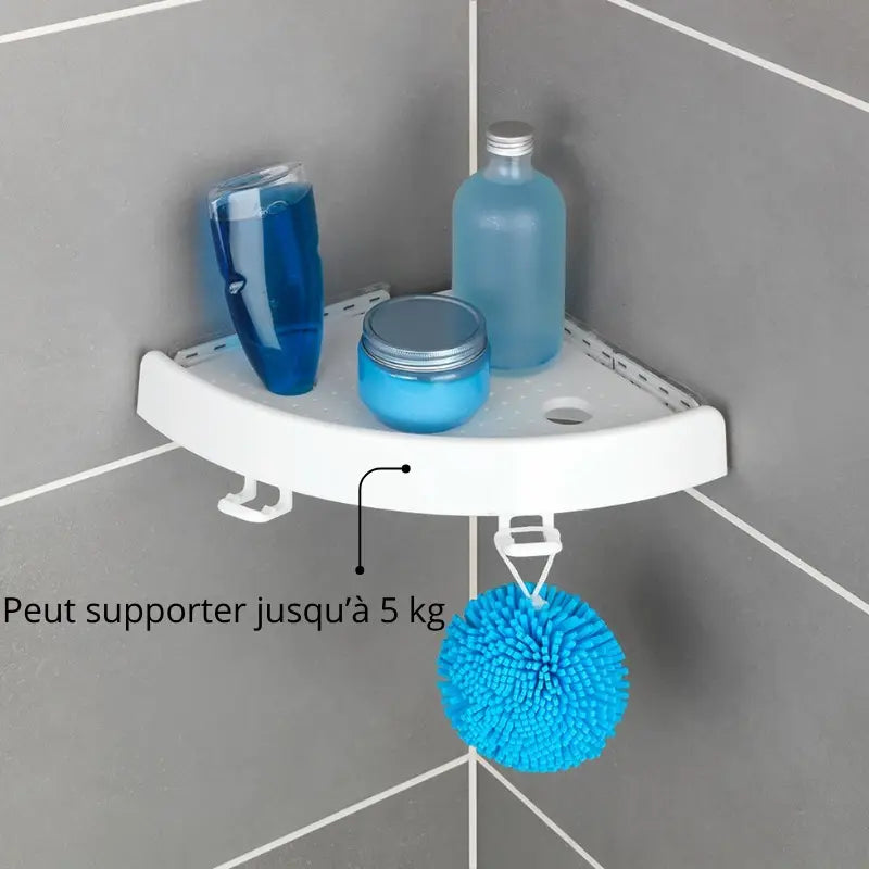 Étagère de douche sans perçage avec système de pression résistance 5kg