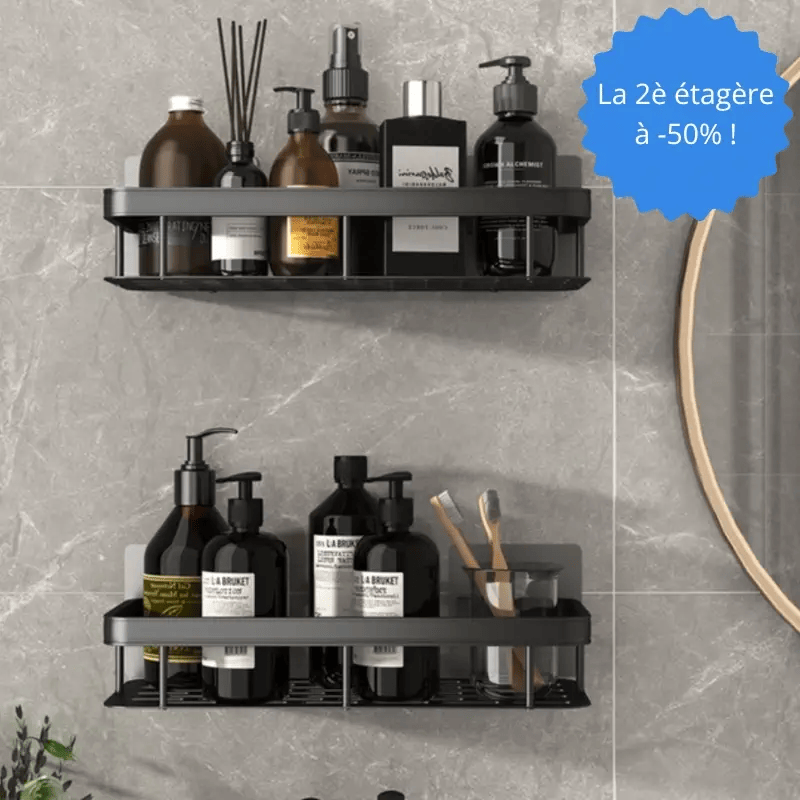 lot de deux étagères de douche noir