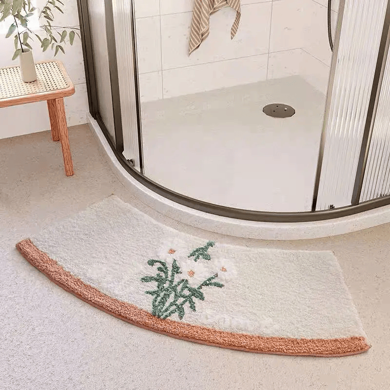 tapis blanc fleur