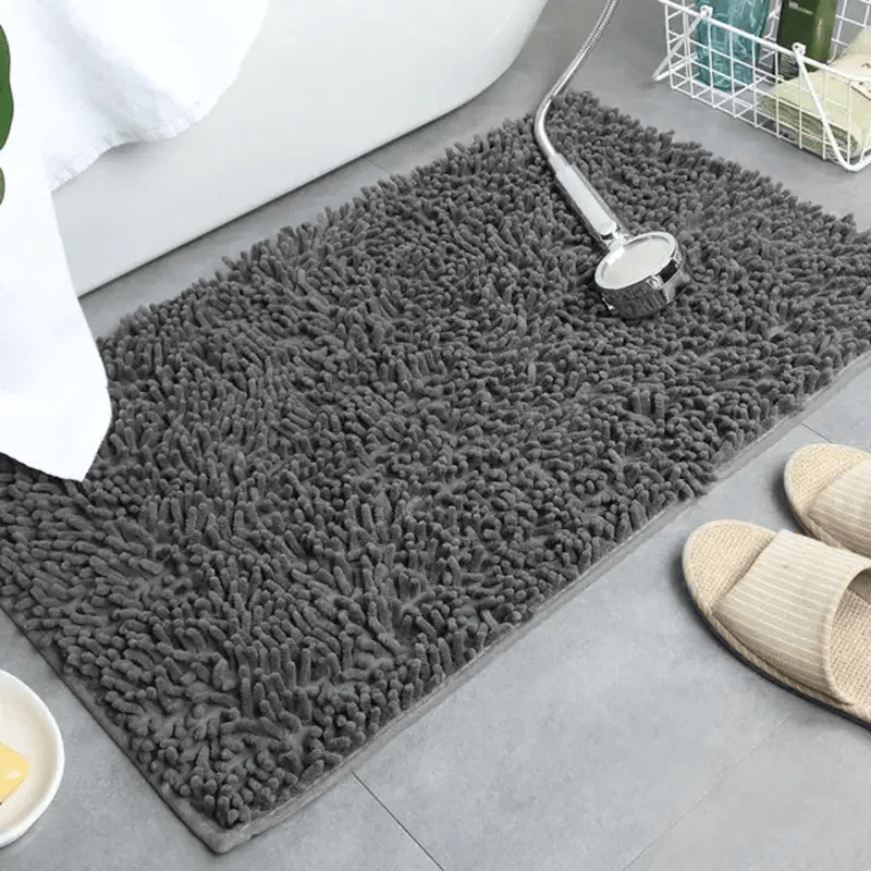 tapis de bain chenille marron
